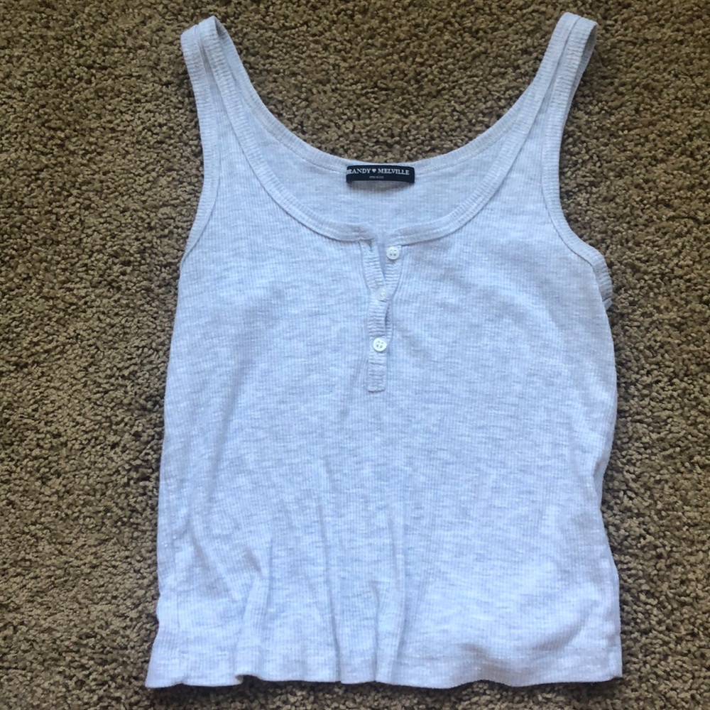 brandy melville gray button up tank